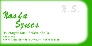 nasfa szucs business card